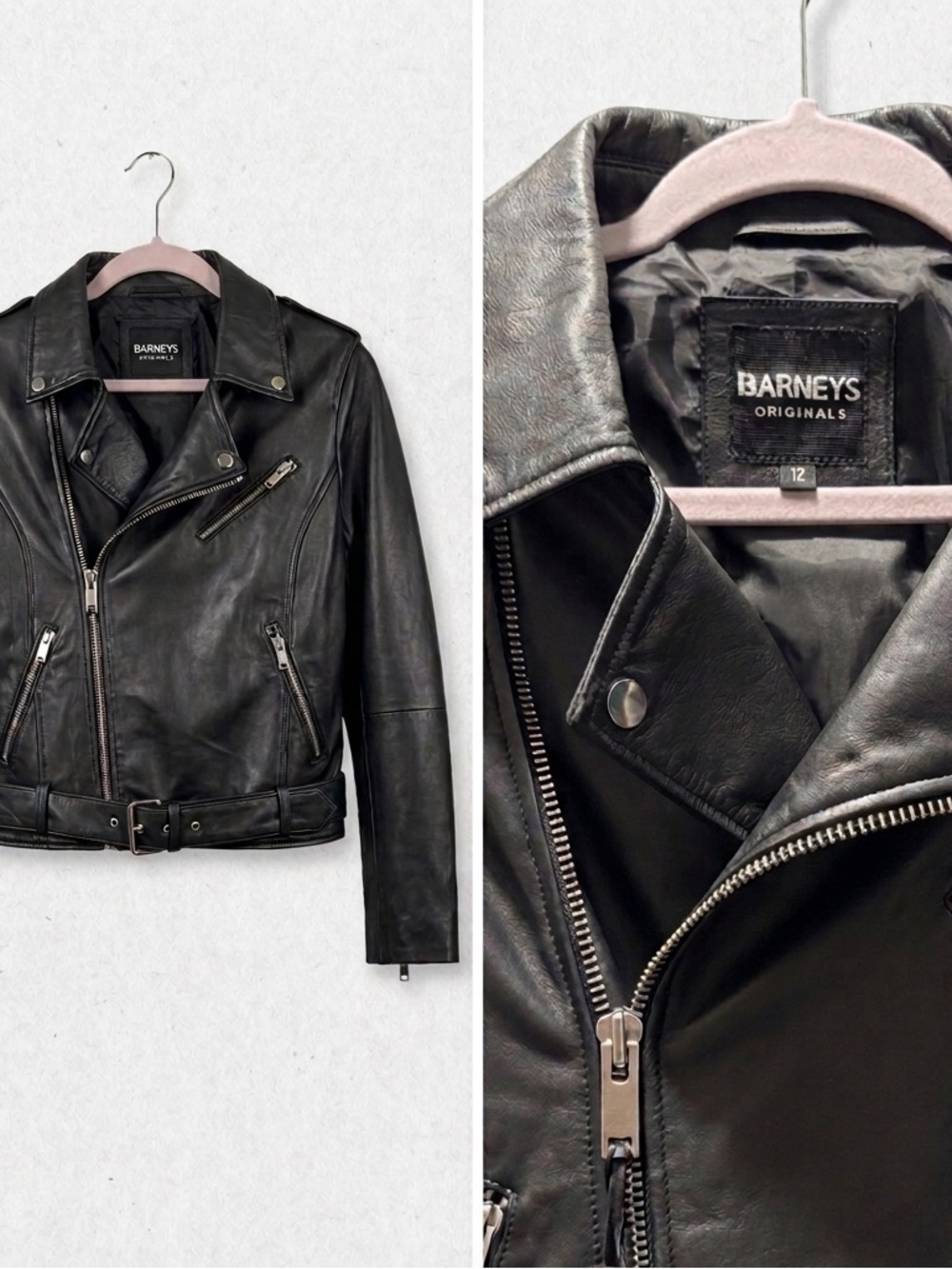 Barneys New York Black Leather Jacket